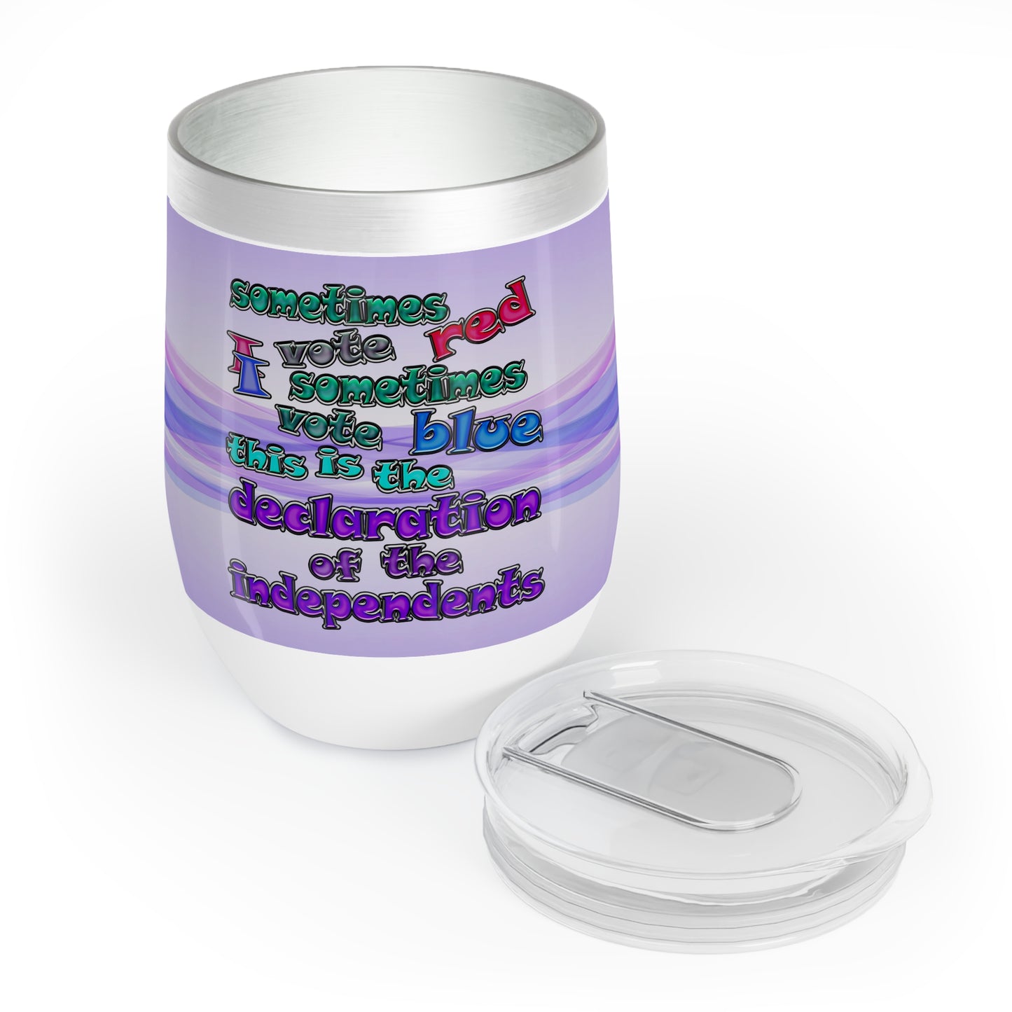 declaration of the independents - Chill Wine Tumbler (light blue-pink wave)