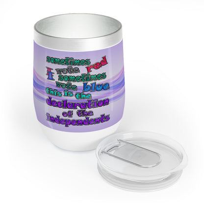 declaration of the independents - Chill Wine Tumbler (light blue-pink wave)