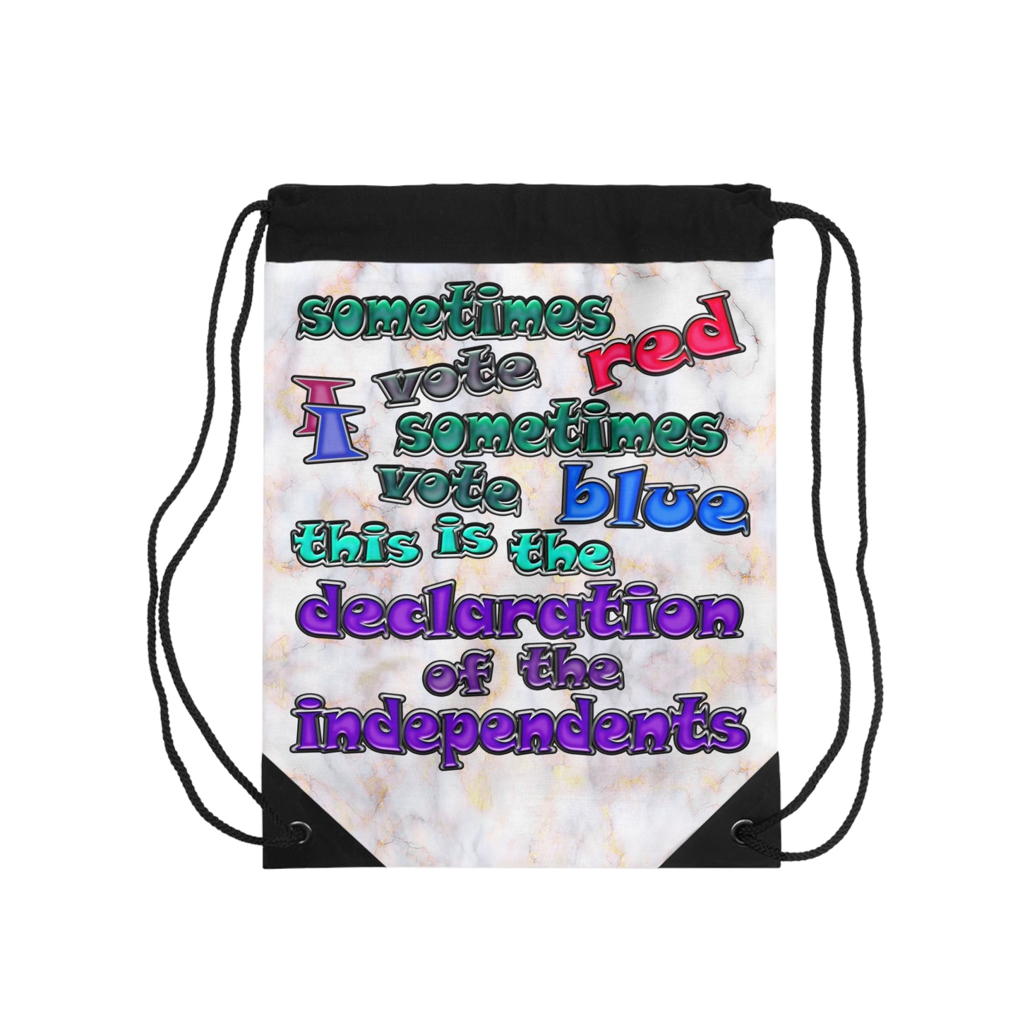 declaration of the independents - Drawstring Bag (white marble)