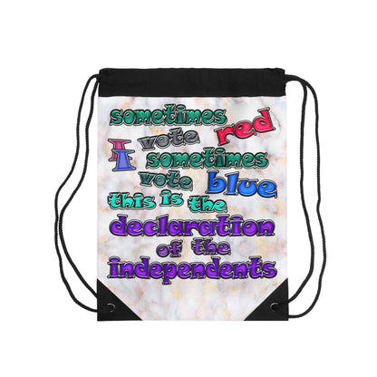 declaration of the independents - Drawstring Bag (white marble)