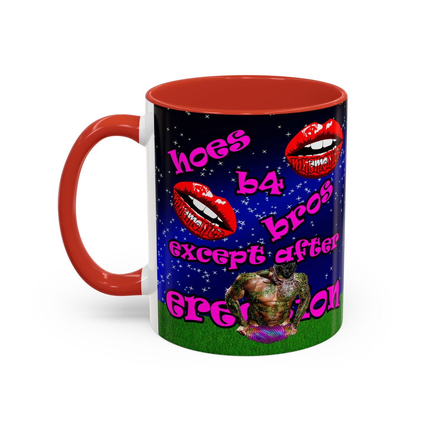 hoes b4 bros - Accent Mug ('snoops' background)