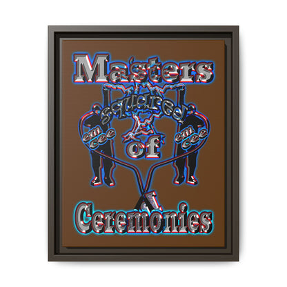 em cee squared - framed canvas art (brown)