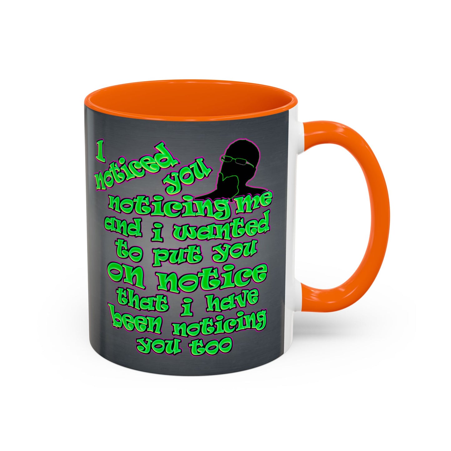 noticed you noticing - Accent Mug (grey-light grey)