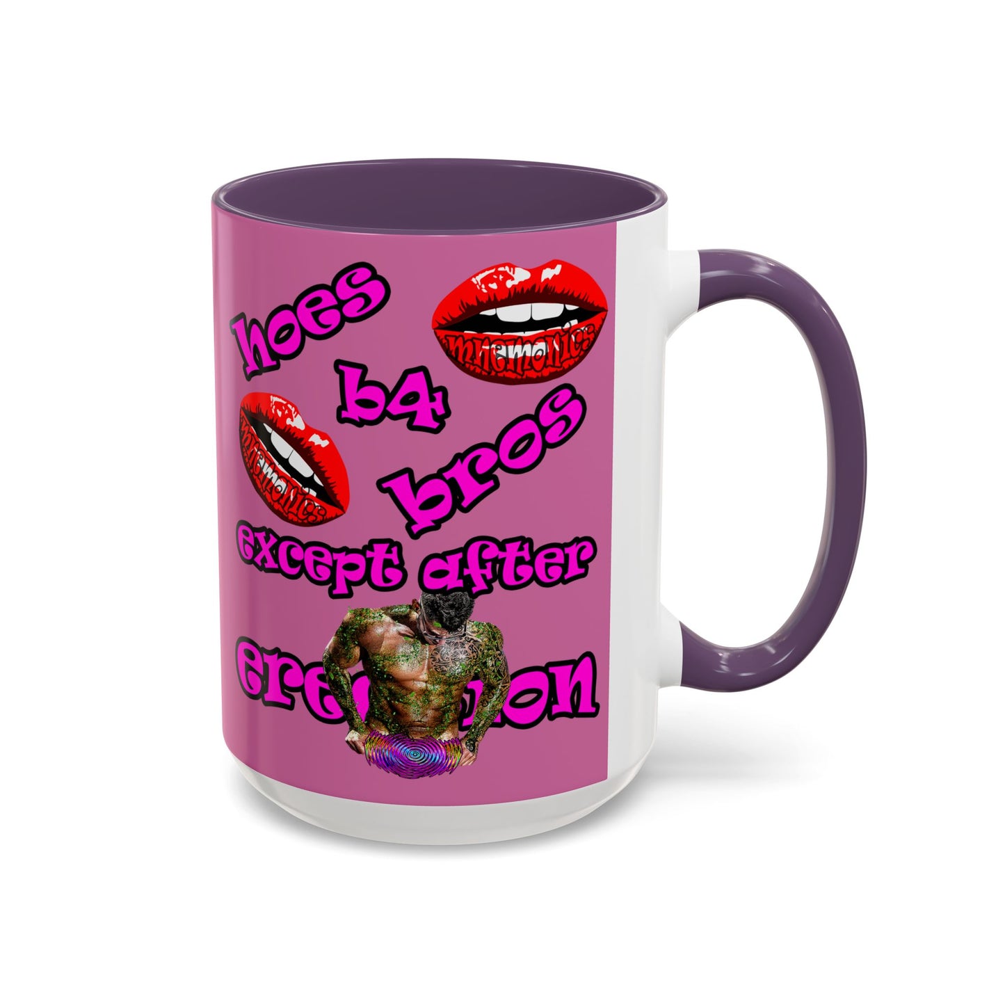 hoes b4 bros - Accent Mug (light pink)