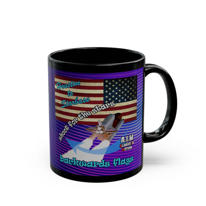 shoot for the stars - Black Mug (purple wave)