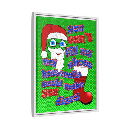 santa's shoes - framed canvas art (logo green)