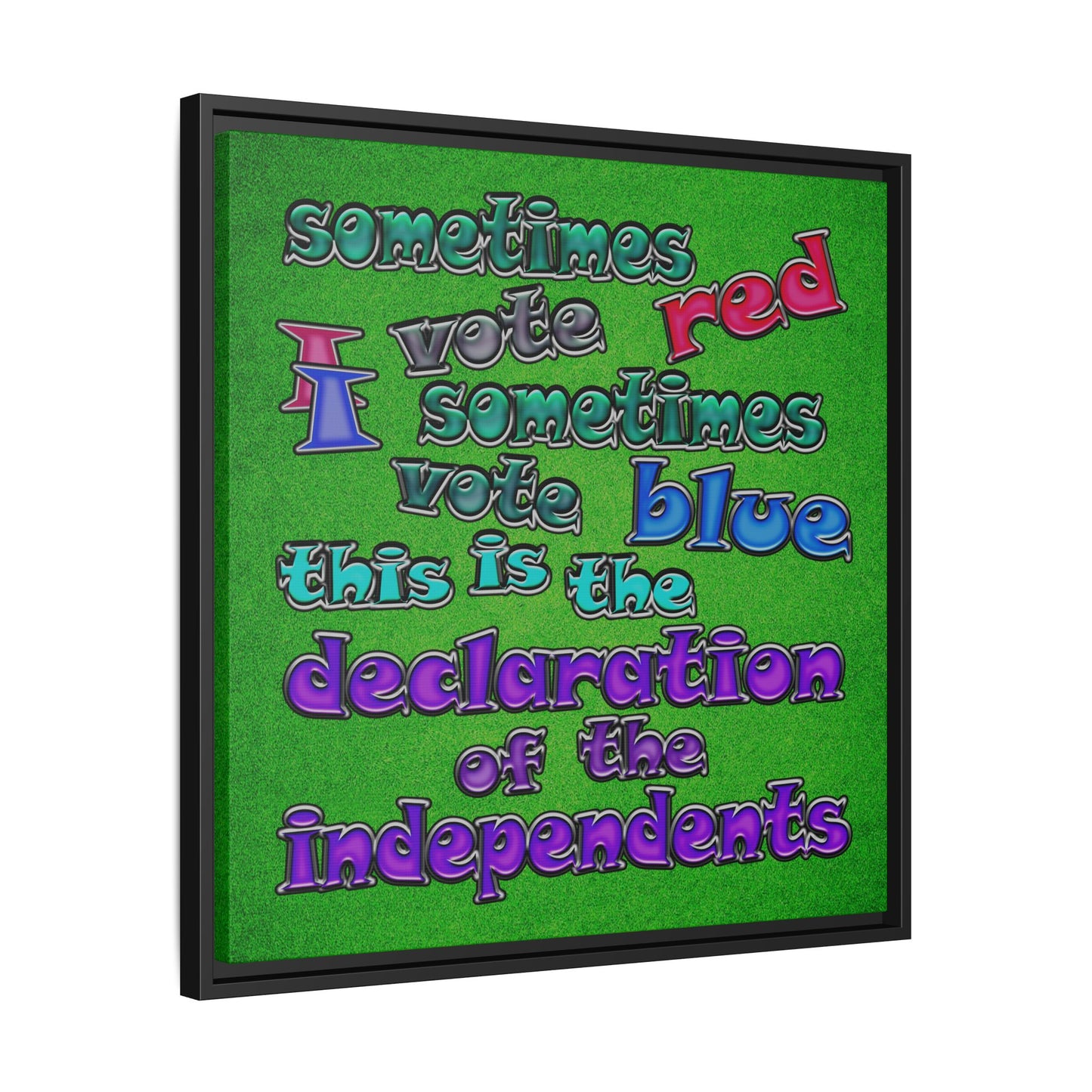 declaration of the independents - framed canvas art (green turf)