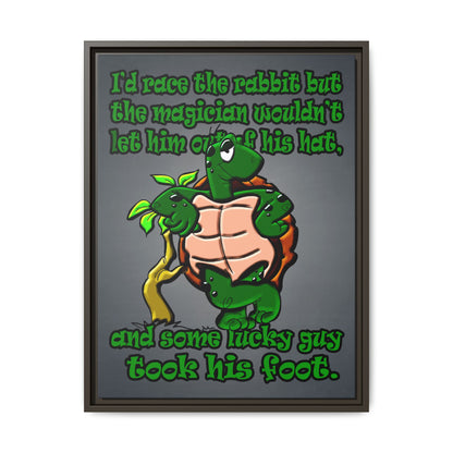 turtle race - framed canvas art (grey-light grey)