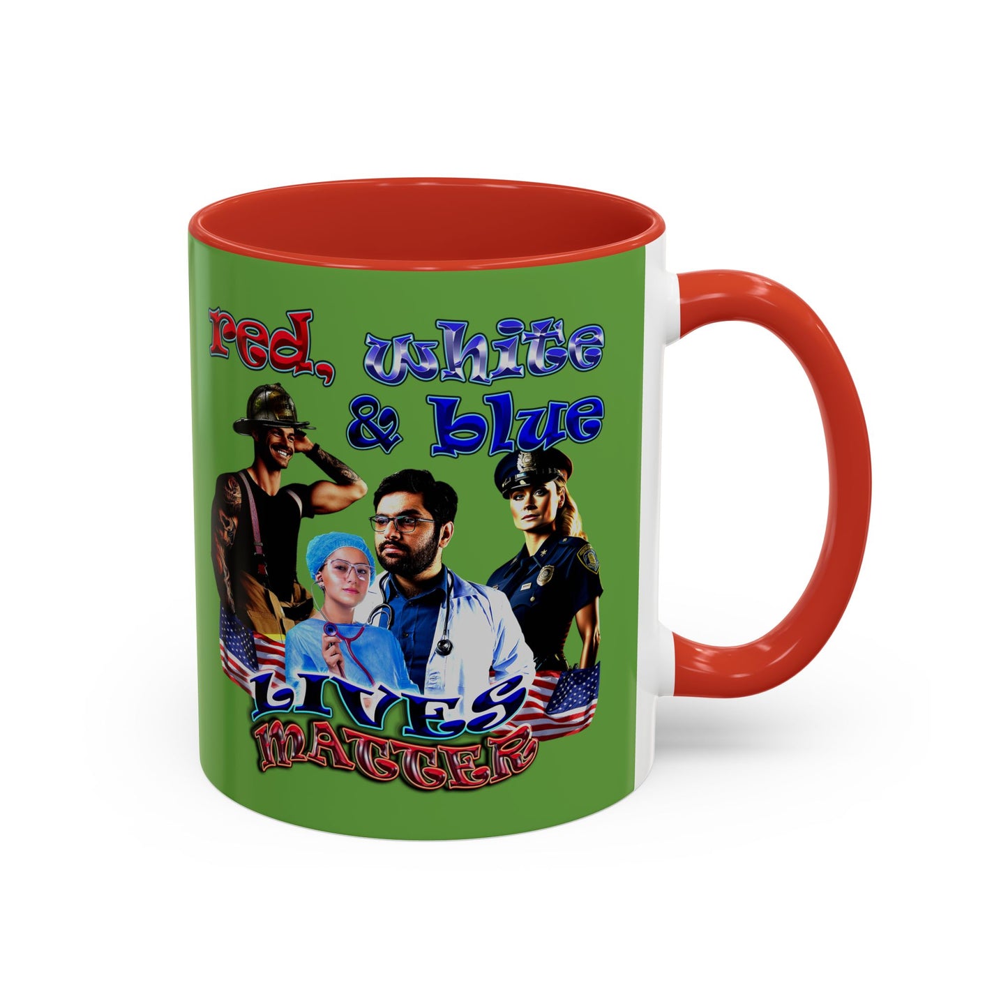 rw&b lives matter - Accent Mug (green)