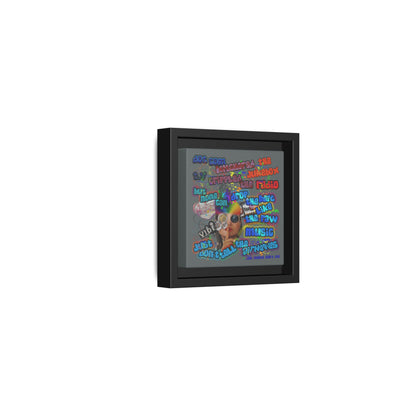 drop the beat - framed canvas art (dark grey)