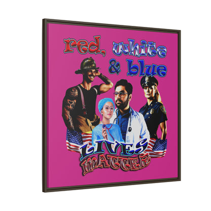 rw&b lives matter - framed canvas art (pink)