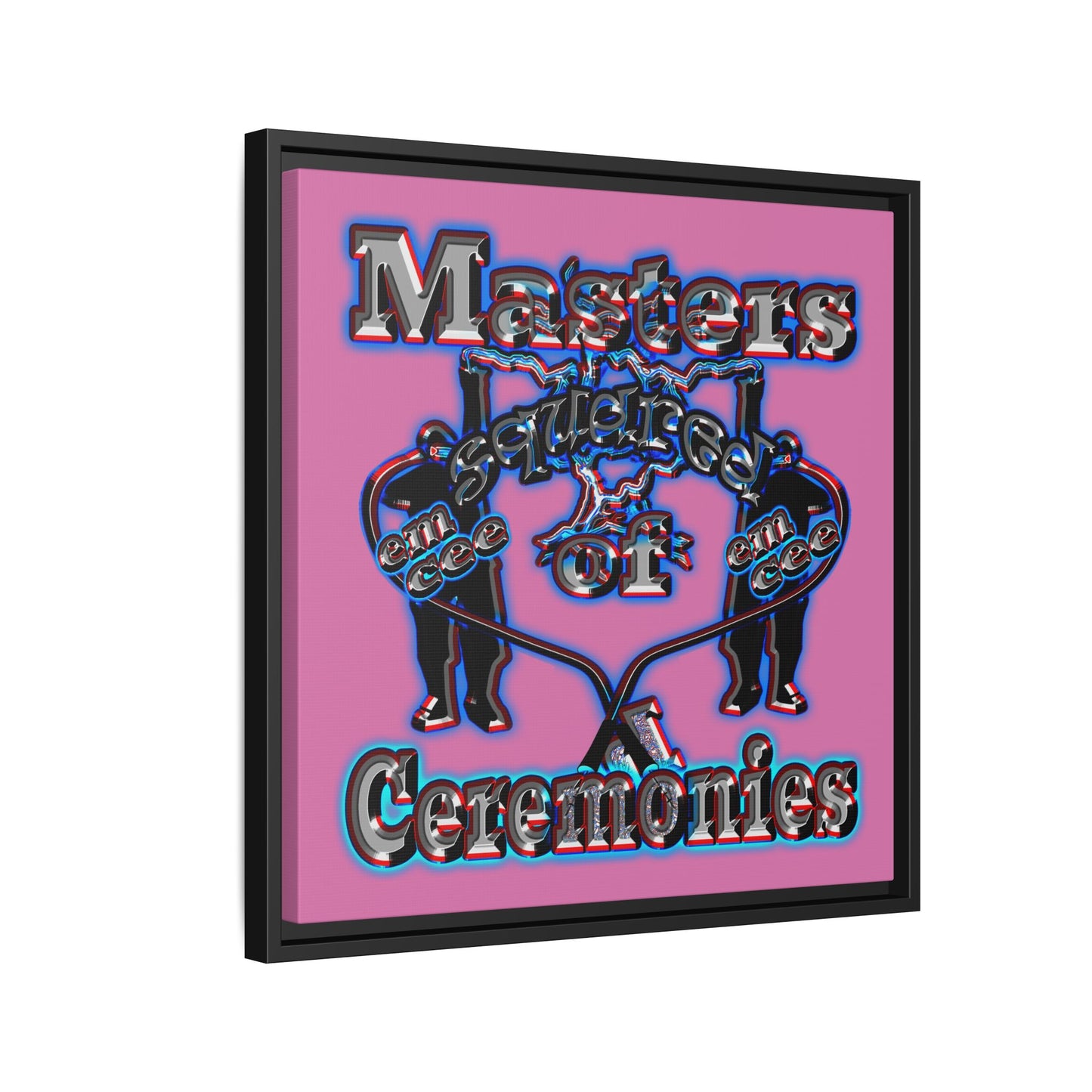 em cee squared - framed canvas art (light pink)