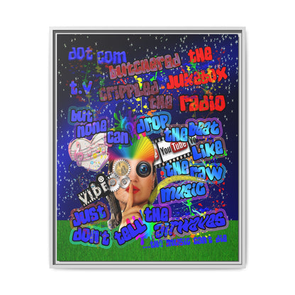 drop the beat - framed canvas art ('snoops' background)