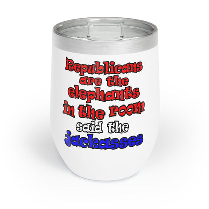 donkeys and elephants - Chill Wine Tumbler