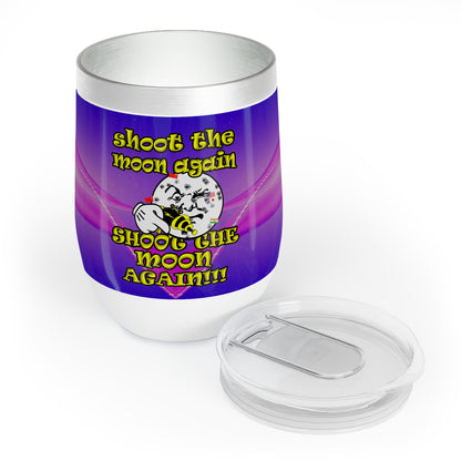 shoot the moon again - Chill Wine Tumbler (purple-pink wave)