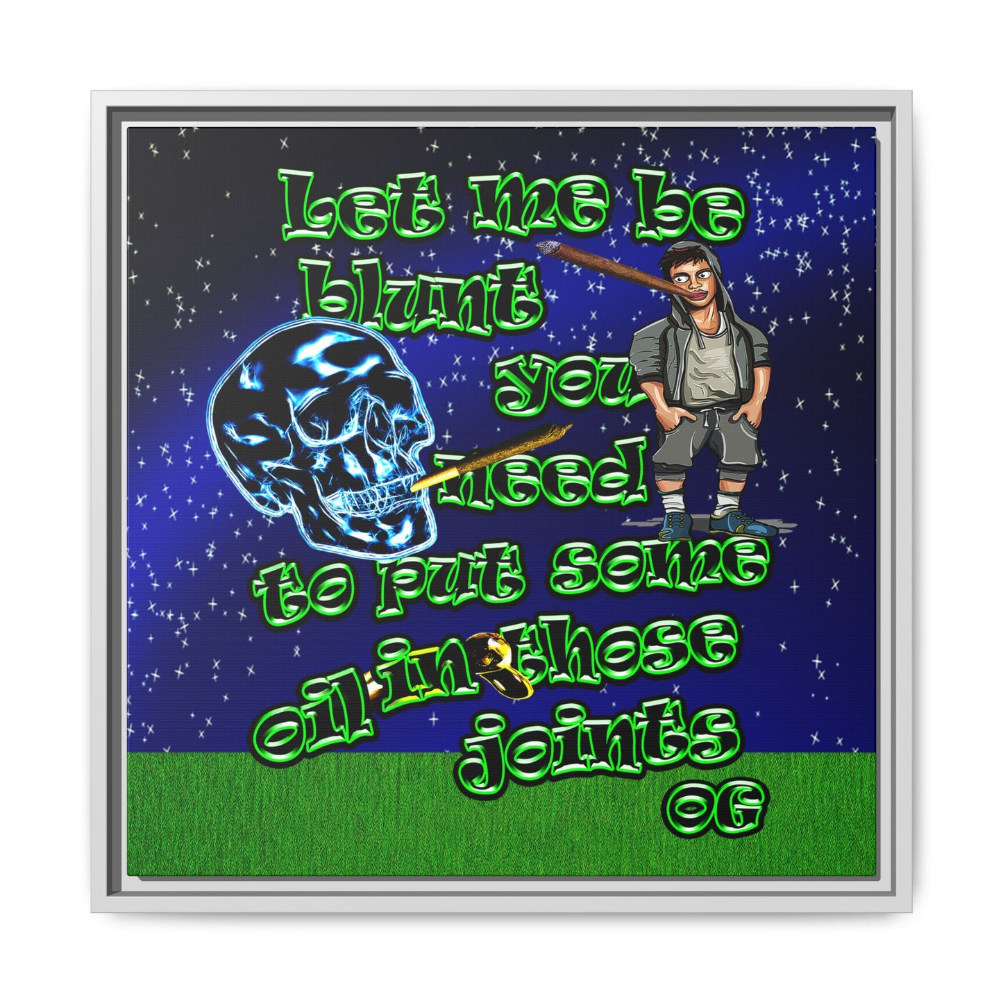 og - framed canvas art ('snoops' background)