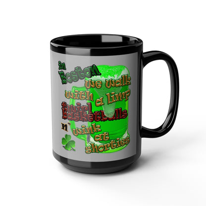celtics logo - Black Mug (light grey)