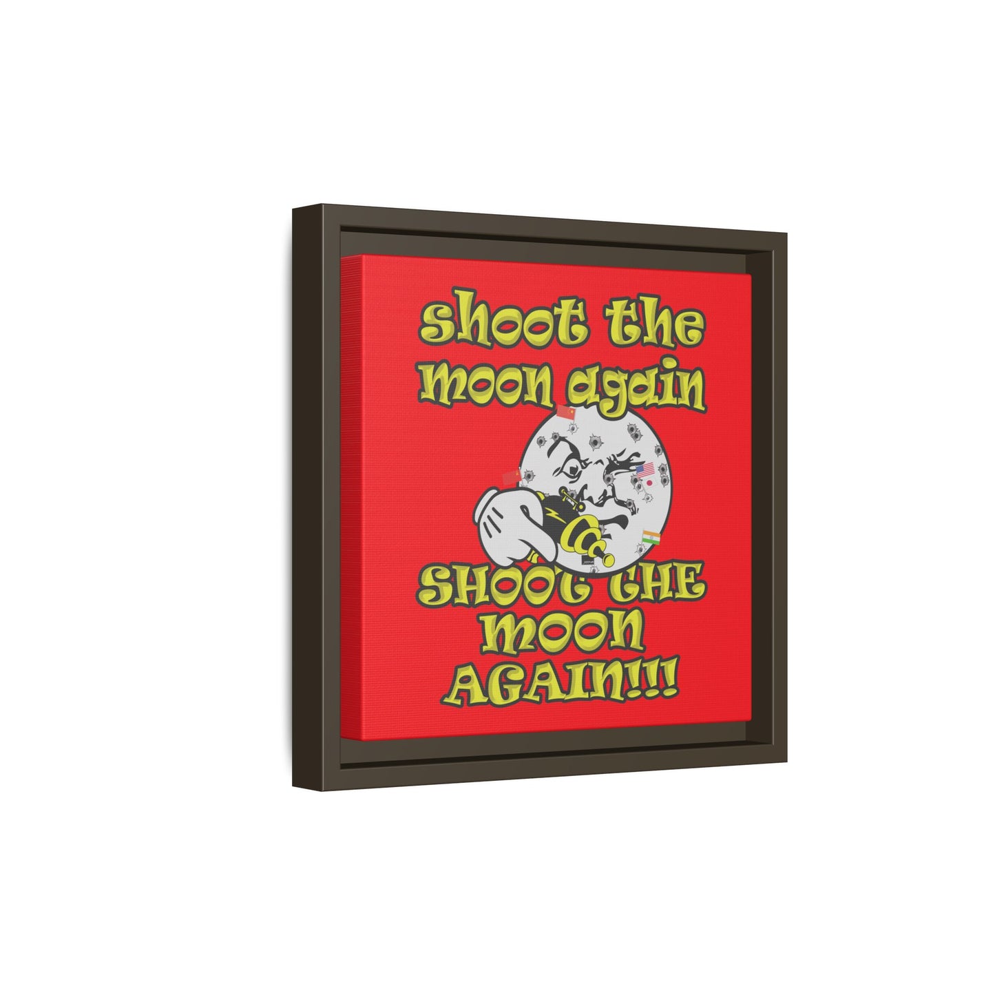 shoot the moon again - framed canvas art (red)
