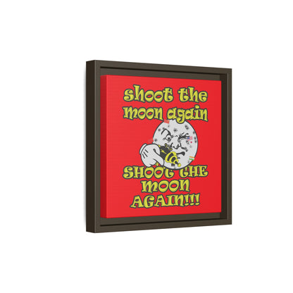 shoot the moon again - framed canvas art (red)