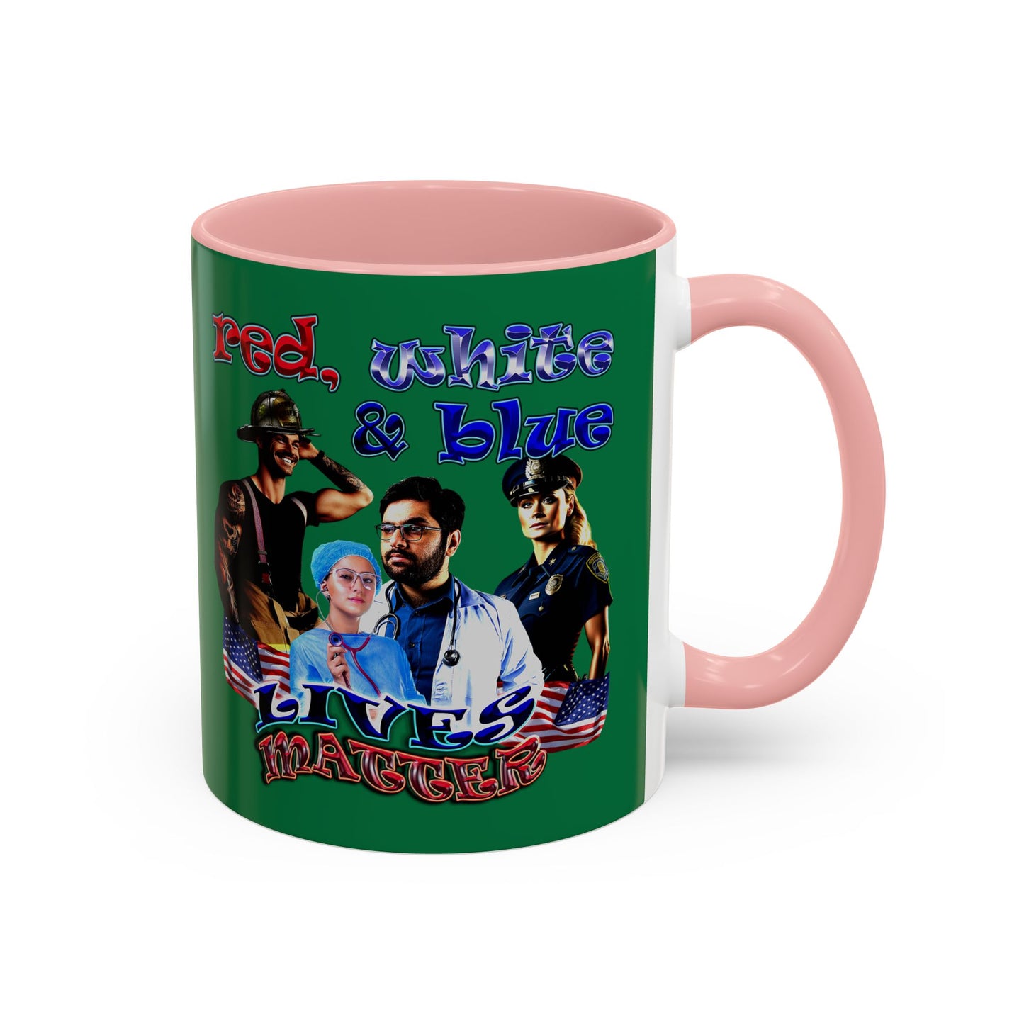 rw&b lives matter - Accent Mug (dark green)