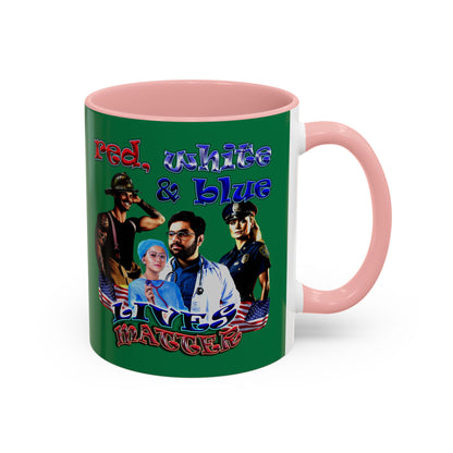 rw&b lives matter - Accent Mug (dark green)