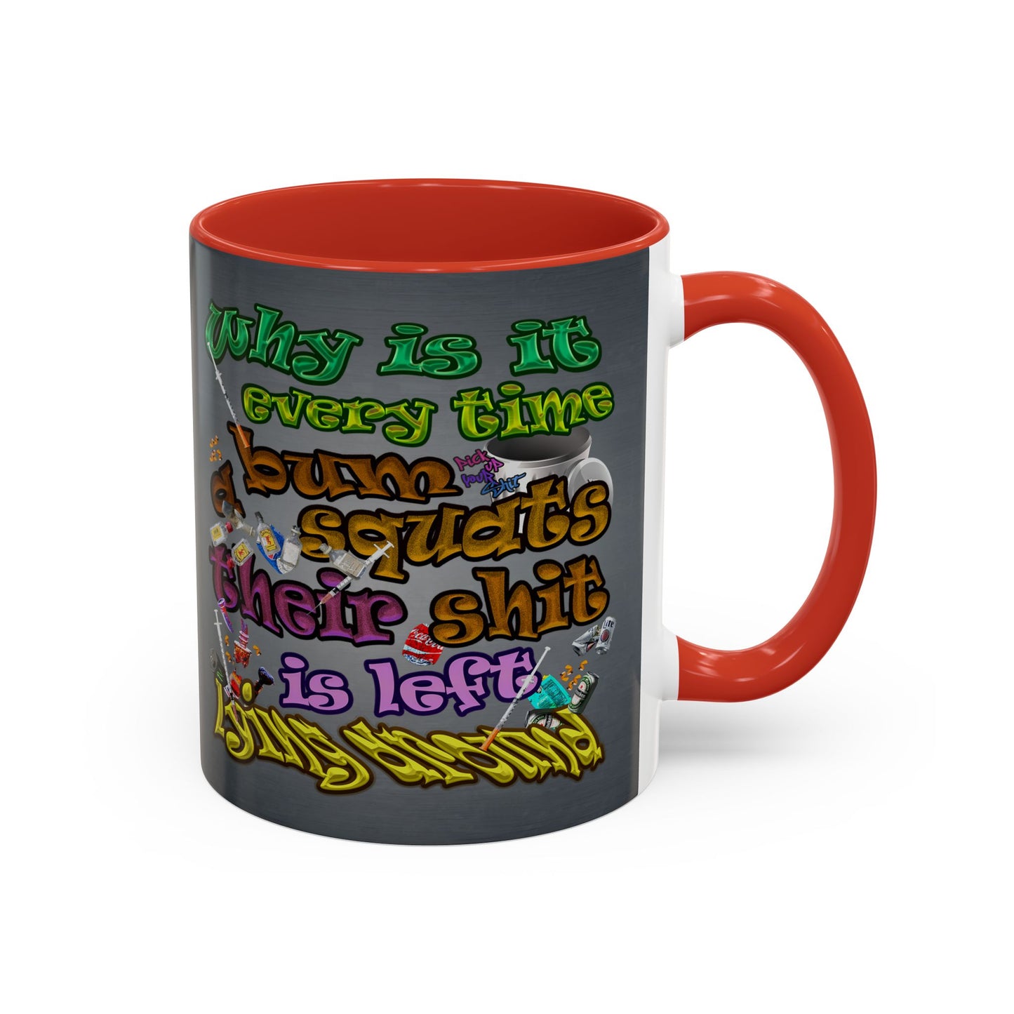 the bum's shit - Accent Mug (grey-light grey)