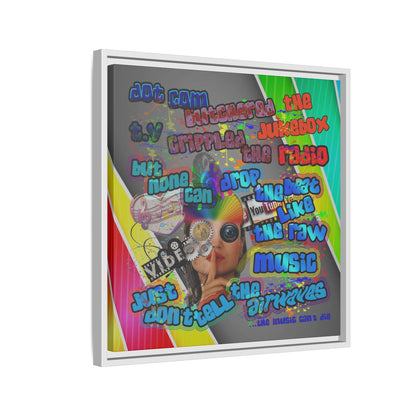drop the beat - framed canvas art (rainbow split)
