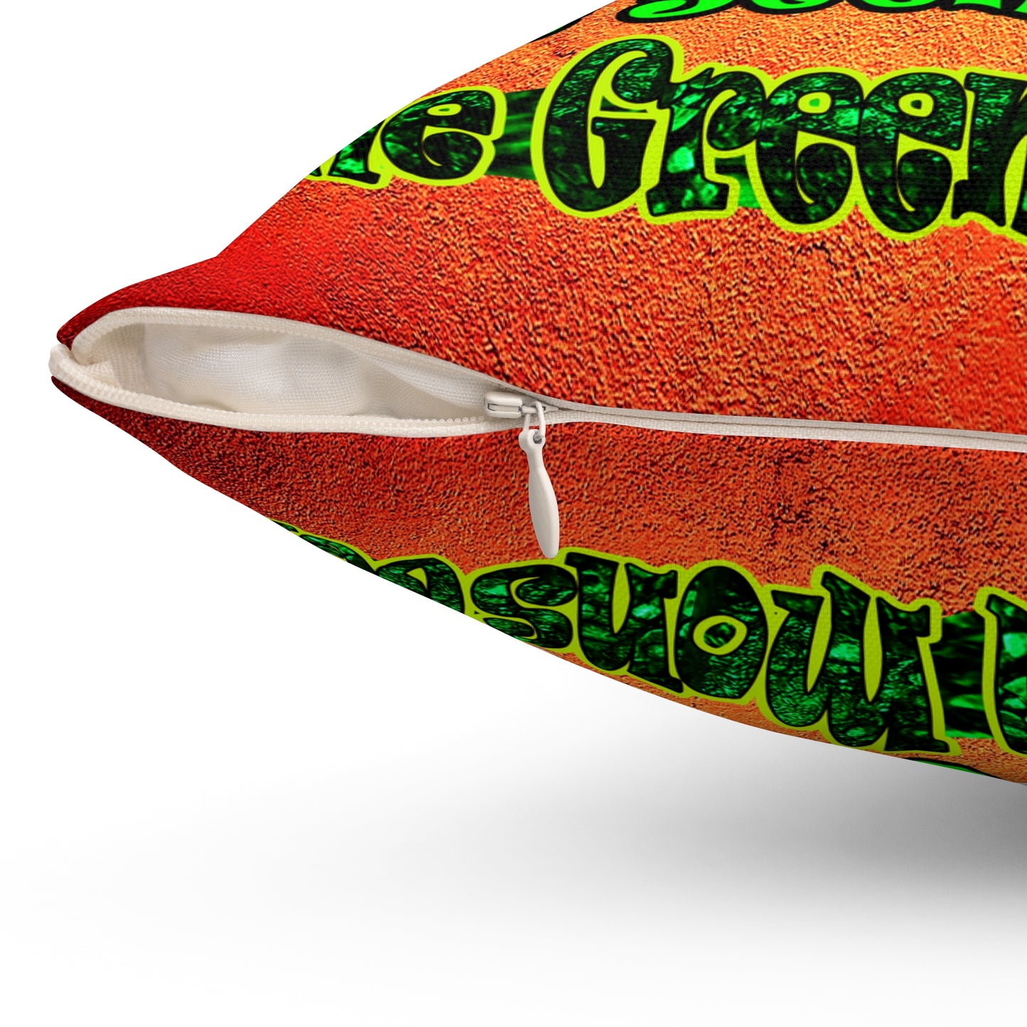 christmas spirits of boston - Spun Polyester Square Pillow - (burnt orange)