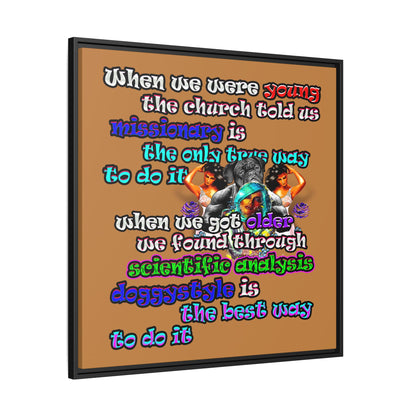 doggystyle - framed canvas art (light brown)