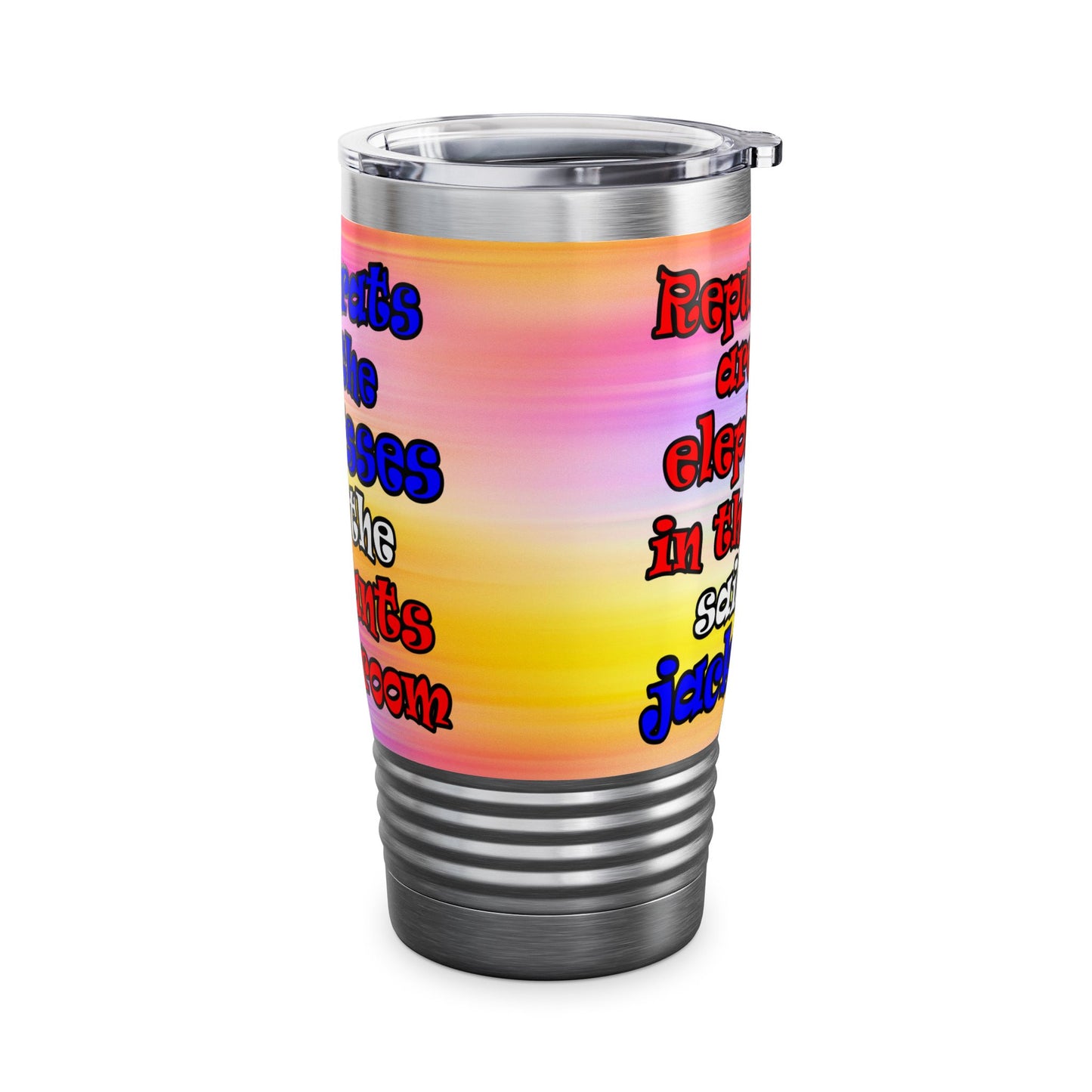 donkeys and elephants - Ringneck Tumbler, 20oz (color blur)