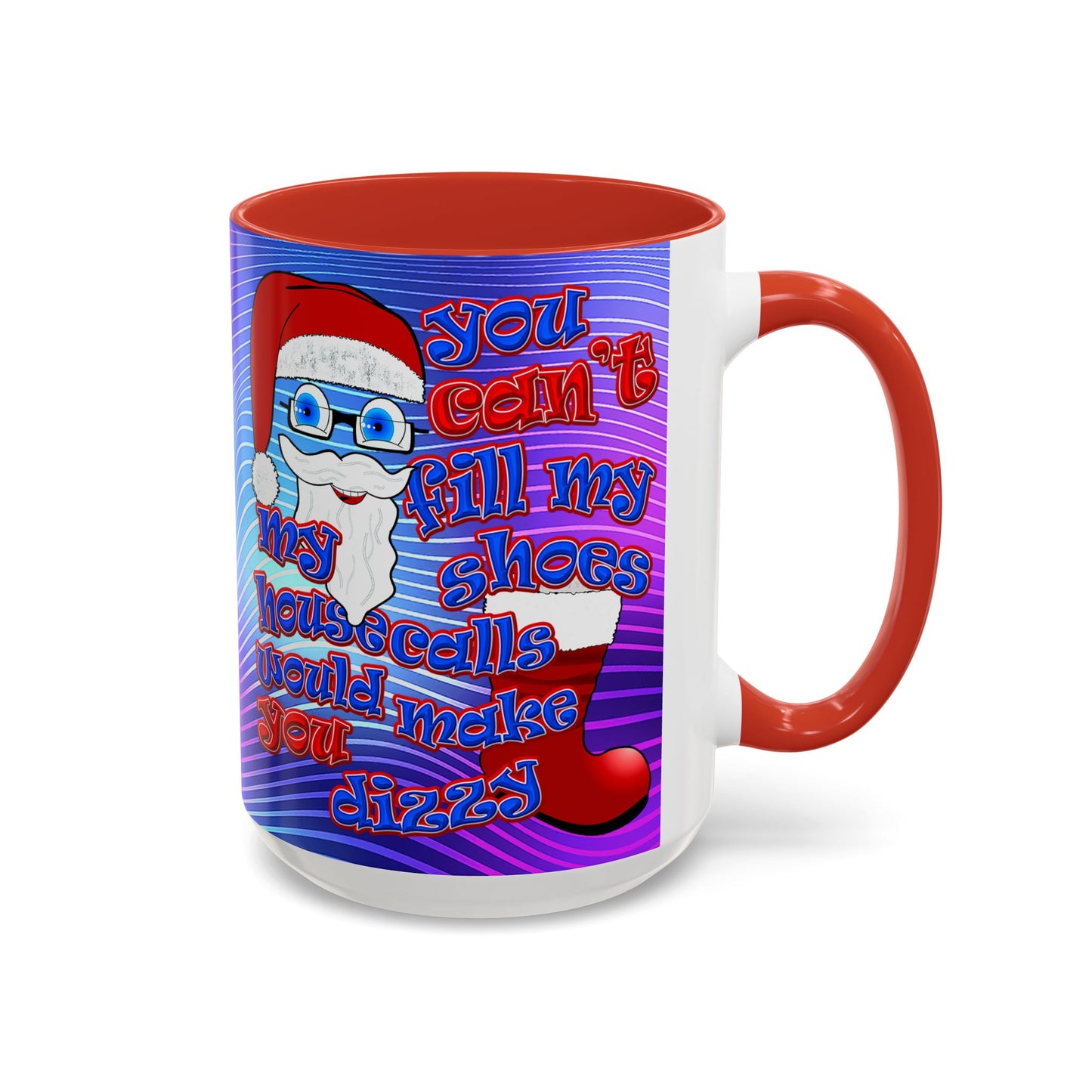 santa's shoes - Accent Mug (purple wave)