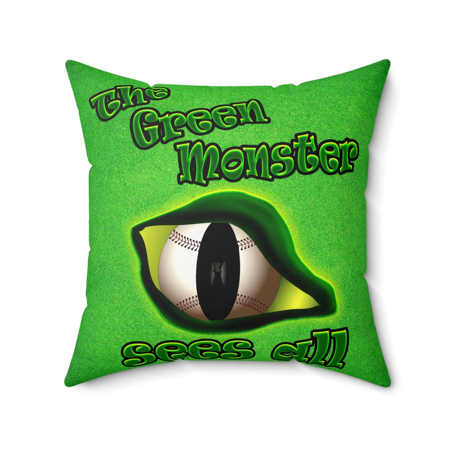 green monster - Faux Suede Square Pillow - (green turf)