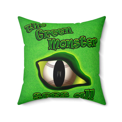 green monster - Faux Suede Square Pillow - (green turf)