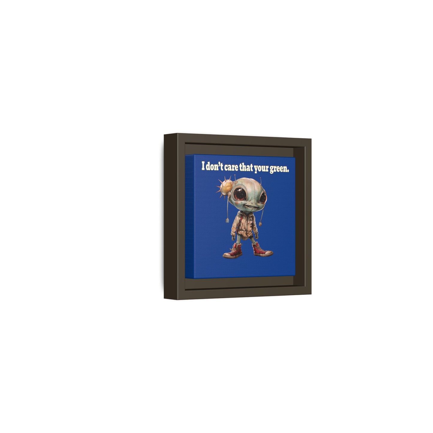I don't care that your green - framed canvas art (dark blue)