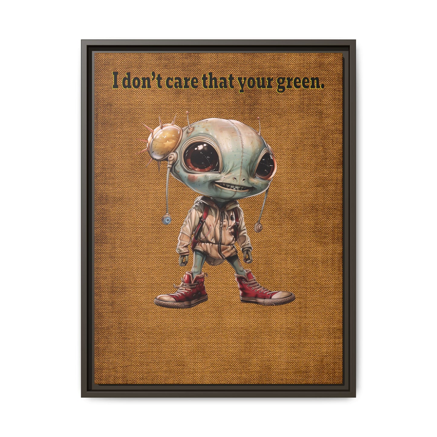 I don't care that your green - framed canvas art (brown papyrus)