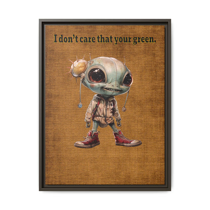 I don't care that your green - framed canvas art (brown papyrus)