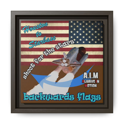 shoot for the stars - framed canvas art (brown)
