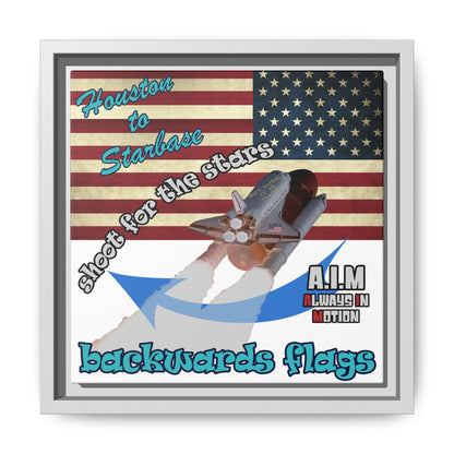 shoot for the stars - framed canvas art (white)