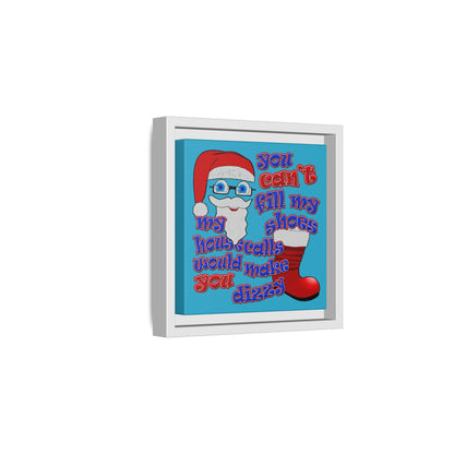 santa's shoes - framed canvas art (turquoise)