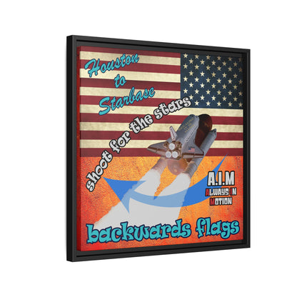 shoot for the stars - framed canvas art (burnt orange)