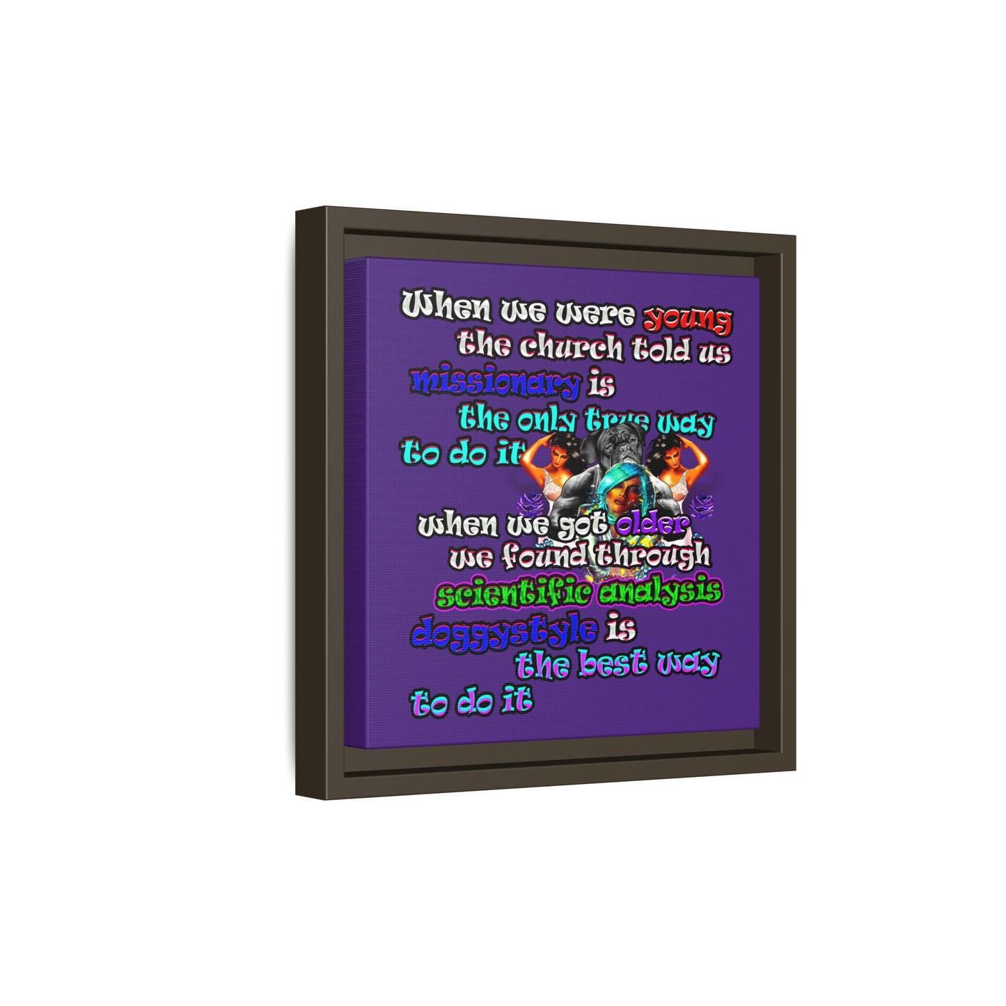 doggystyle - framed canvas art (purple)