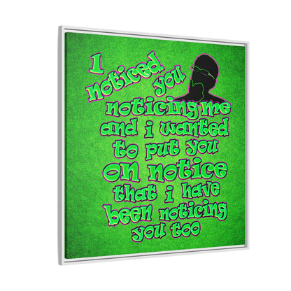 noticed you noticing - framed canvas art (green turf)
