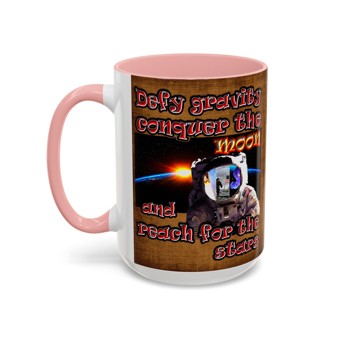 defy conquer reach - Accent Mug (brown papyrus)