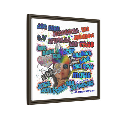drop the beat - framed canvas art (white)