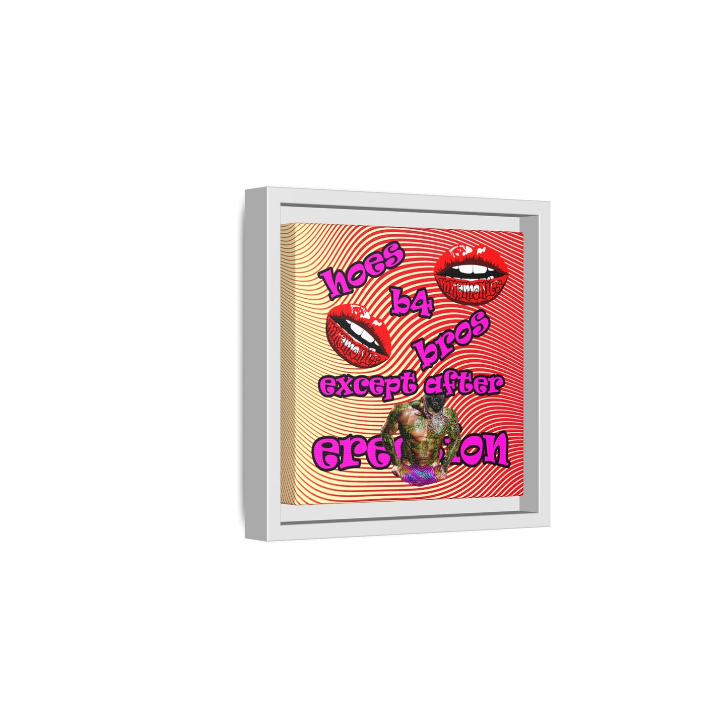 hoes b4 bros - framed canvas art (yellow-orange wave)