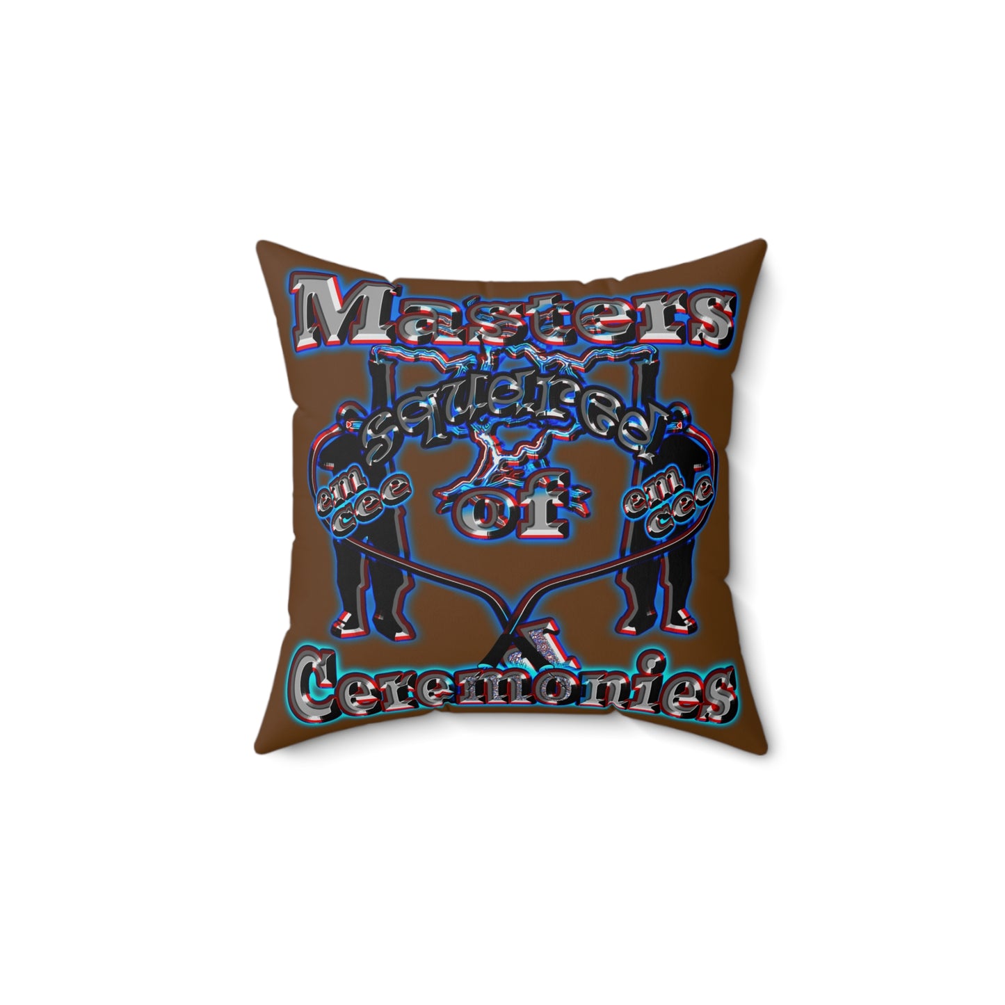 em cee squared - Spun Polyester Square Pillow - (brown)
