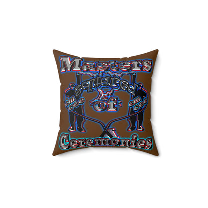 em cee squared - Spun Polyester Square Pillow - (brown)
