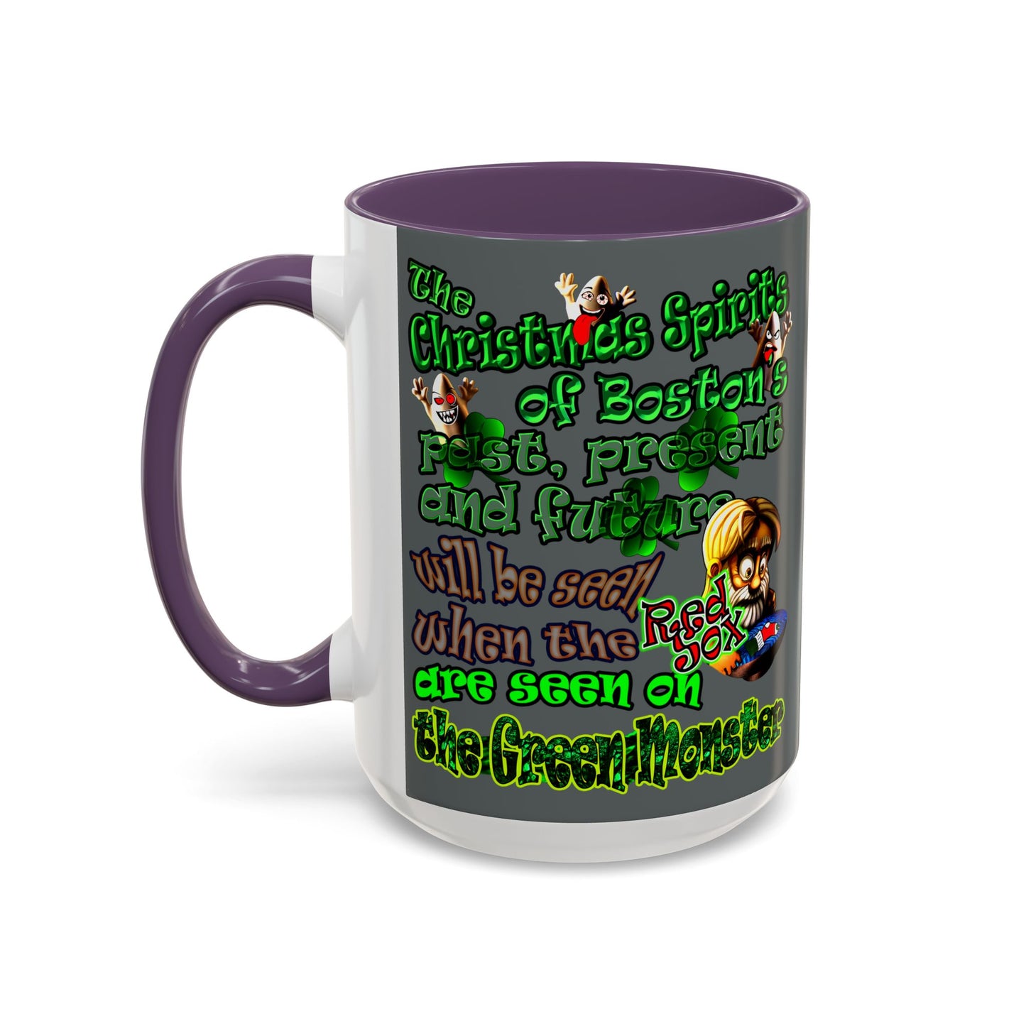 christmas spirits of boston - Accent Mug (dark grey)