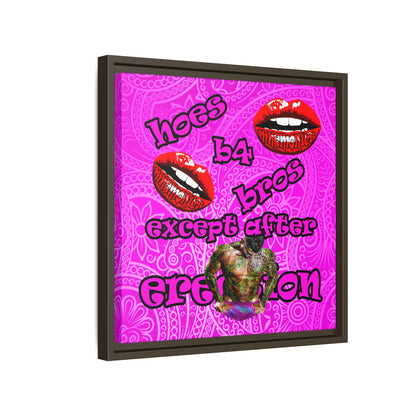 hoes b4 bros - framed canvas art (pink swirl)