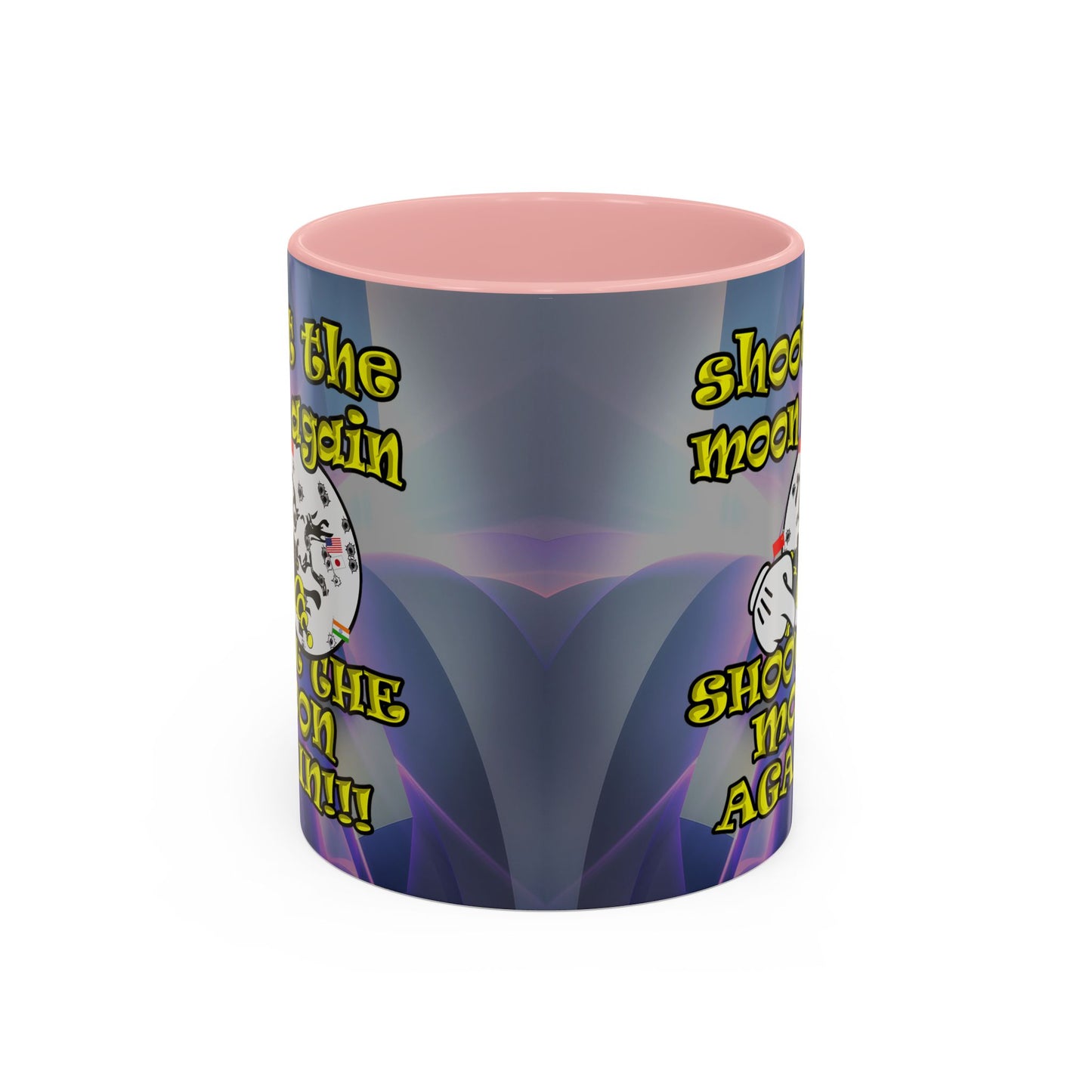 shoot the moon again - Accent Mug (grey-pink wave)